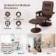 Brown 360° swivel massage recliner chair with ottoman, featuring ergonomic design and adjustable backrest for ultimate.